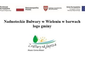 Nadnoteckie Bulwary w Wieleniu w barwach  logo gminy