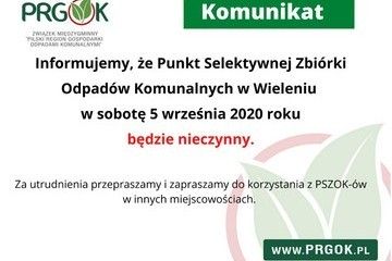 PSZOK w Marianowie będzie nieczynny 5 września 2020r.