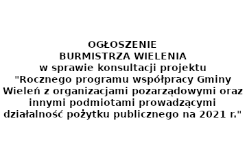 Ogłoszenie Burmistrza Wielenia z dnia 08 października 2020 r.
