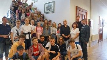 Wizyta gościnna uczniów z wymiany międzynarodowej Rosko - Rottenburg, 8 maja 2018 r., UM Wieleń, Fot. Hanna Forbrich