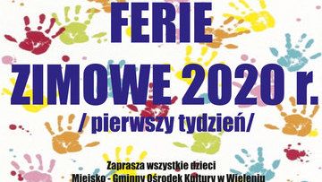 Ferie Zimowe 2020r. w Wieleniu. Harmonogram zajęć dla dzieci.